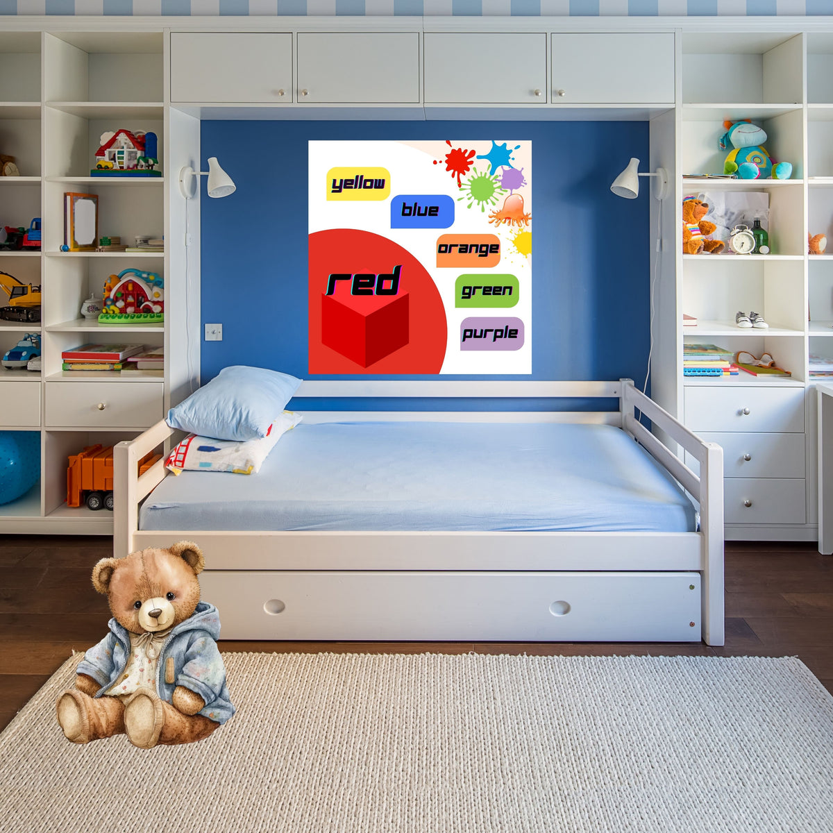 Printable Colors Poster for Kids, Early Learning Wall Art