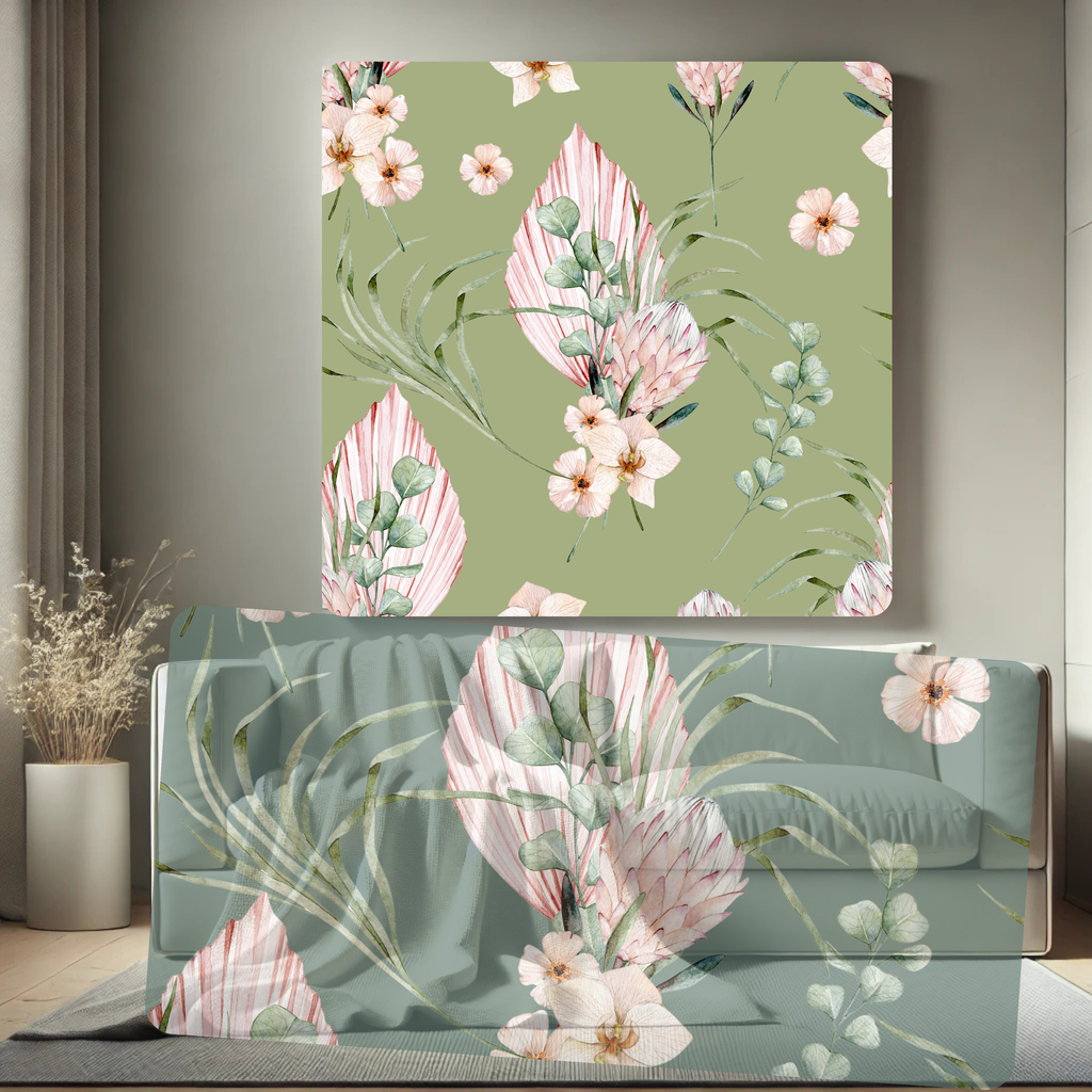 Grey Boho Protea Pampas Eucalyptus Tropical Floral Seamless Pattern Bundle 10 Colourways - Watercolour Digital Paper Blush Protea Orchid Wild Blooms Boho Wedding Bridal Personal Use