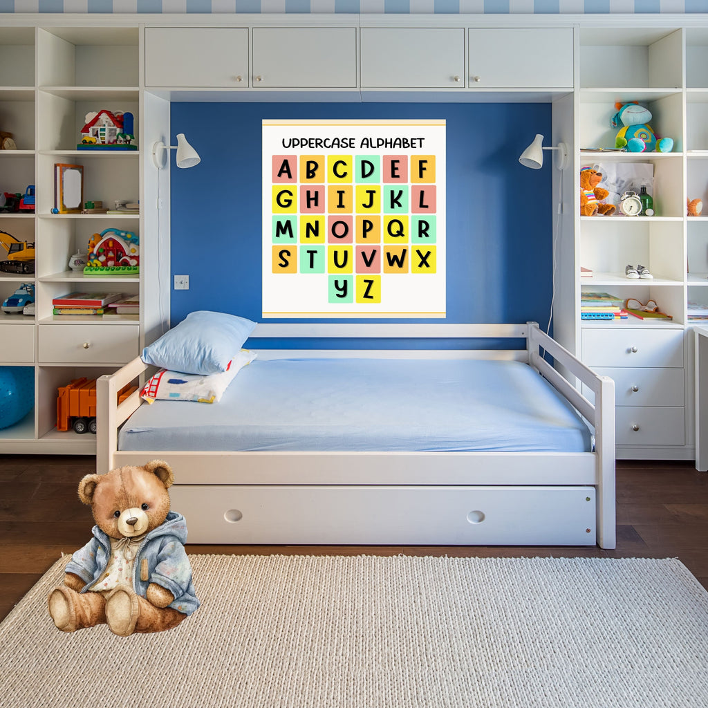 Alphabet Wall Art Printable, ABC Learning Poster, Kids Educational Decor, Nursery Wall Art, Preschool Classroom Print, Homeschool Decor, Digital Download|ke1-11