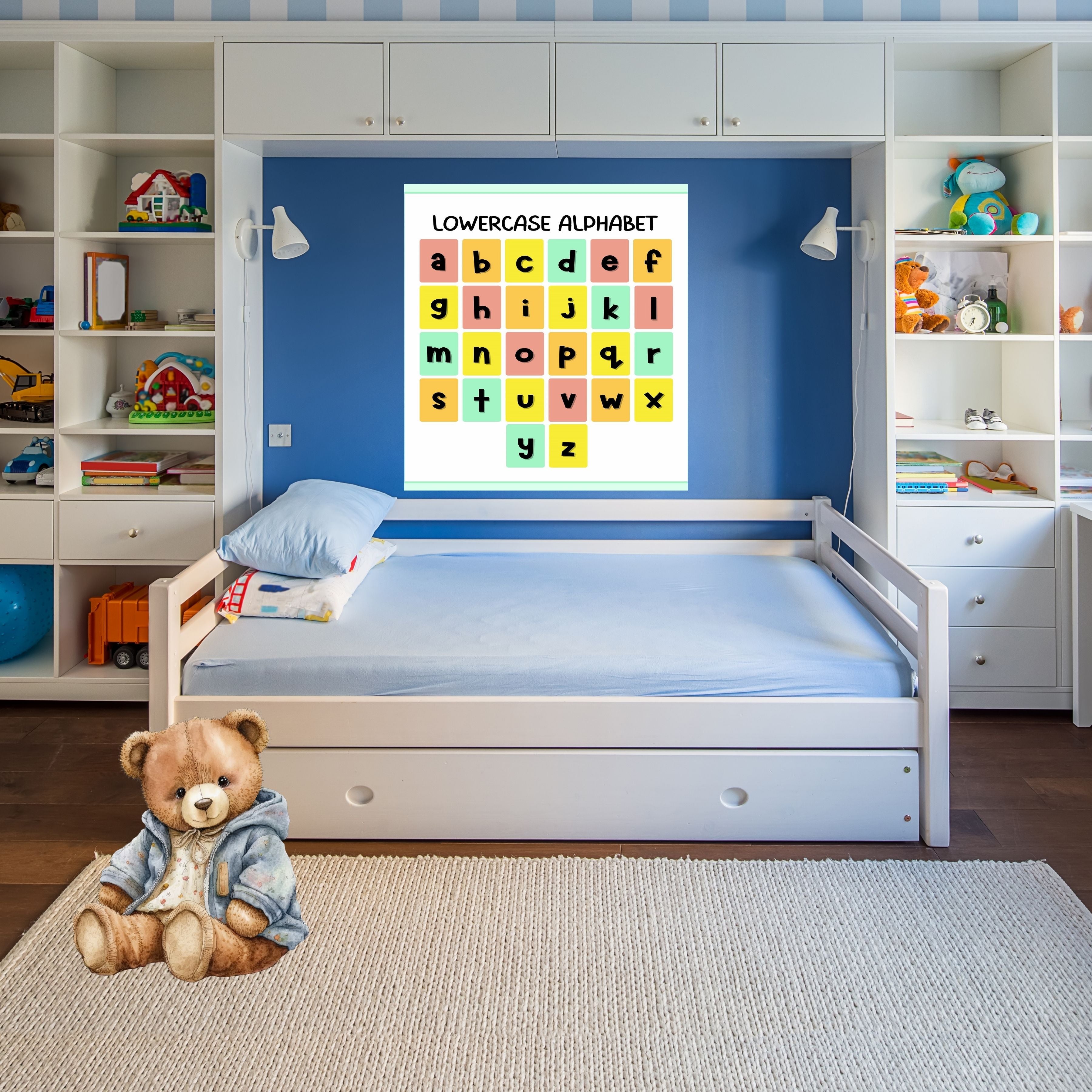 Alphabet Wall Art Printable, ABC Learning Poster, Kids Educational Decor, Nursery Wall Art, Preschool Classroom Print, Homeschool Decor, Digital Download|ke1-10