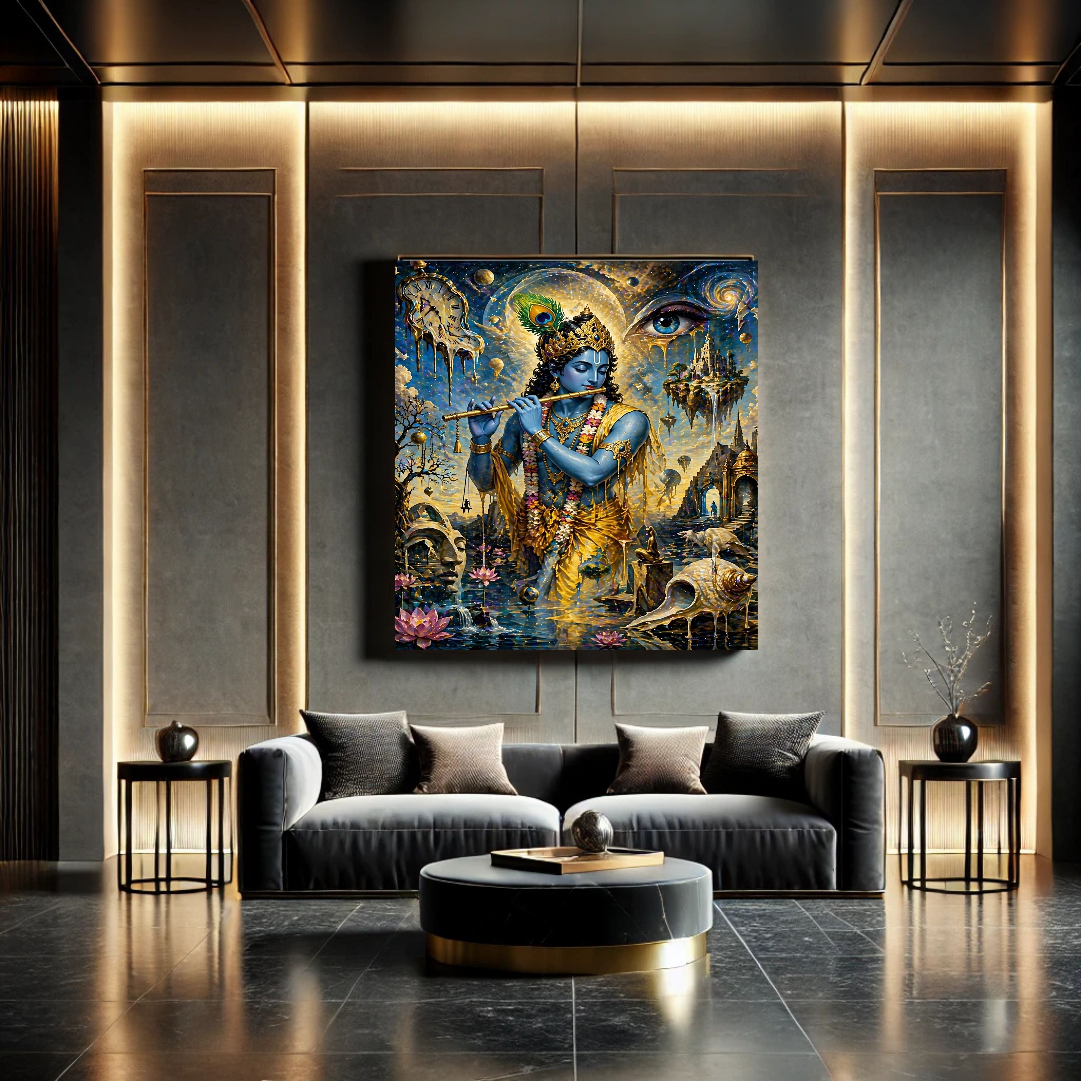 Lord Krishna Wall Art Printable, Krishna Digital Download, Hindu Wall Decor, Spiritual Home Decor, Pooja Room Art, Krishna Poster, Temple Artwork|sp65