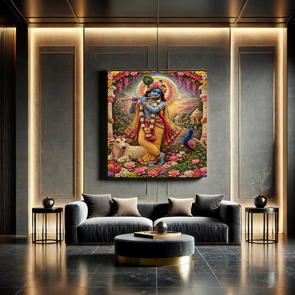 Lord Krishna Wall Art Printable, Krishna Digital Download, Hindu Wall Decor, Spiritual Home Decor, Pooja Room Art, Krishna Poster, Temple Artwork|sp77