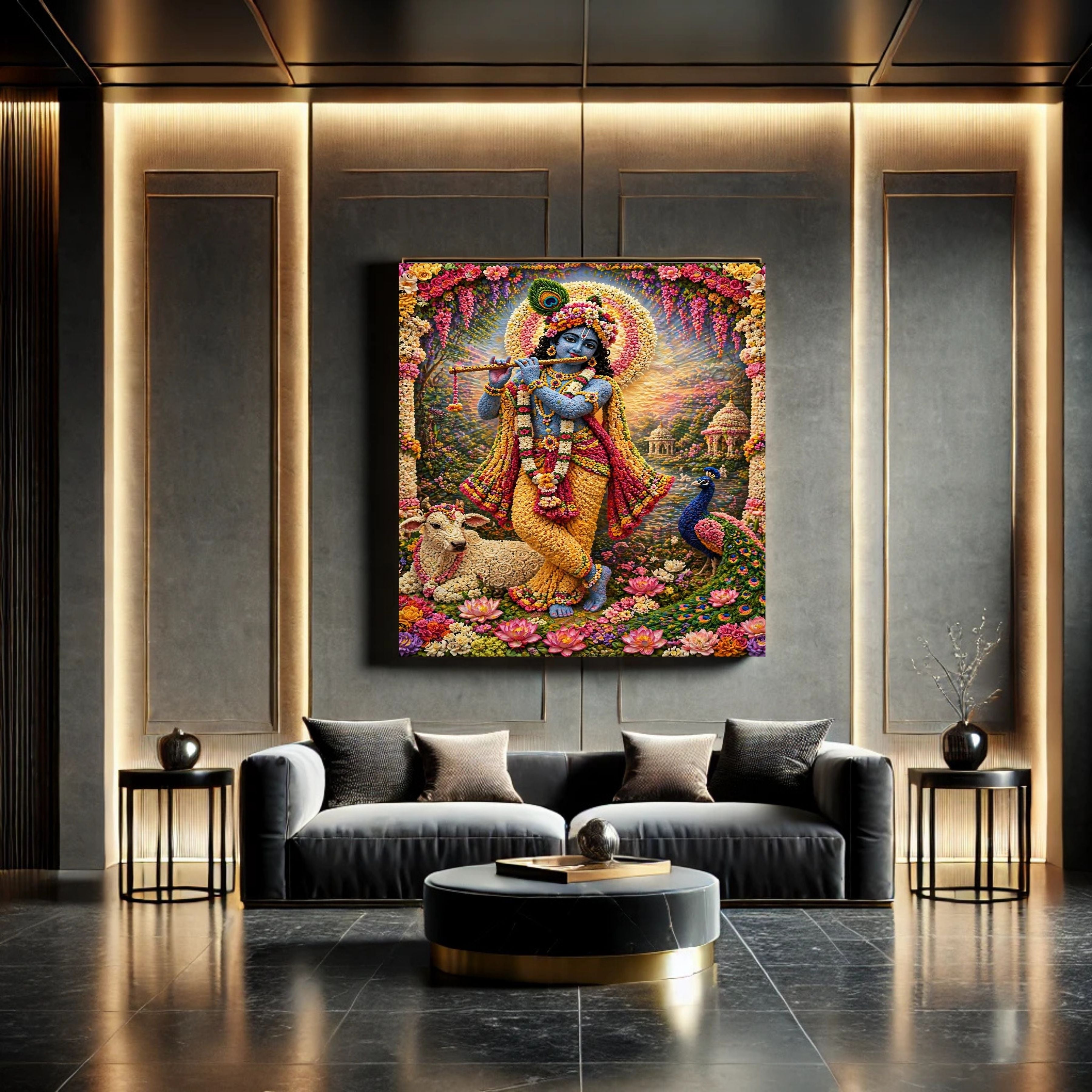 Lord Krishna Wall Art Printable, Krishna Digital Download, Hindu Wall Decor, Spiritual Home Decor, Pooja Room Art, Krishna Poster, Temple Artwork|sp77