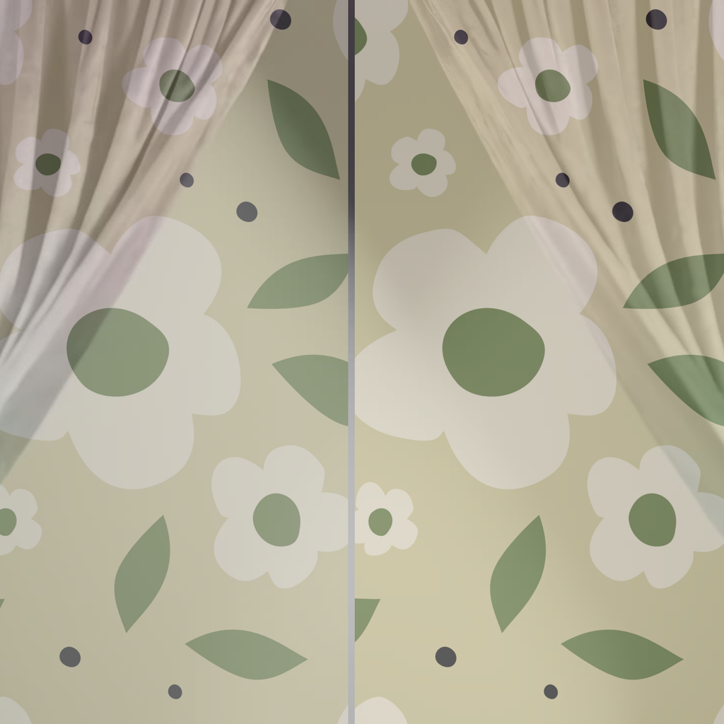 Lilac Retro Daisy Seamless Pattern Bundle 10 Colourways - Floral Digital Paper Cream White Multi-Scale Daisy Blooms Forest Green Centres Retro Home Decor Kids Room Personal Use