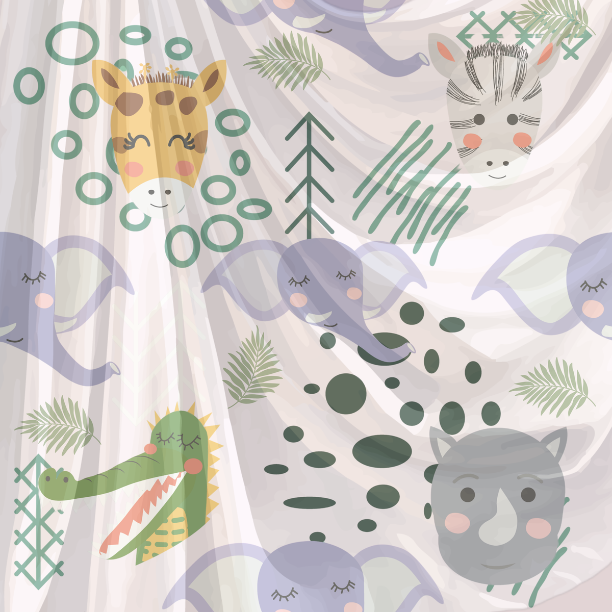 White Lavender Scandi Safari Face Animals Kids Seamless Pattern Bundle 10 Colourways Commercial Use - Digital Paper POD Etsy Scandi Nursery Fabric Boho Elephant Safari Merchandise