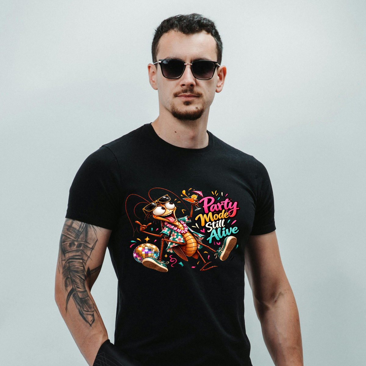 Party Mode Still Alive Cockroach PNG | Dancing Party Roach Shirt Art, 6 Sizes, Personal Use