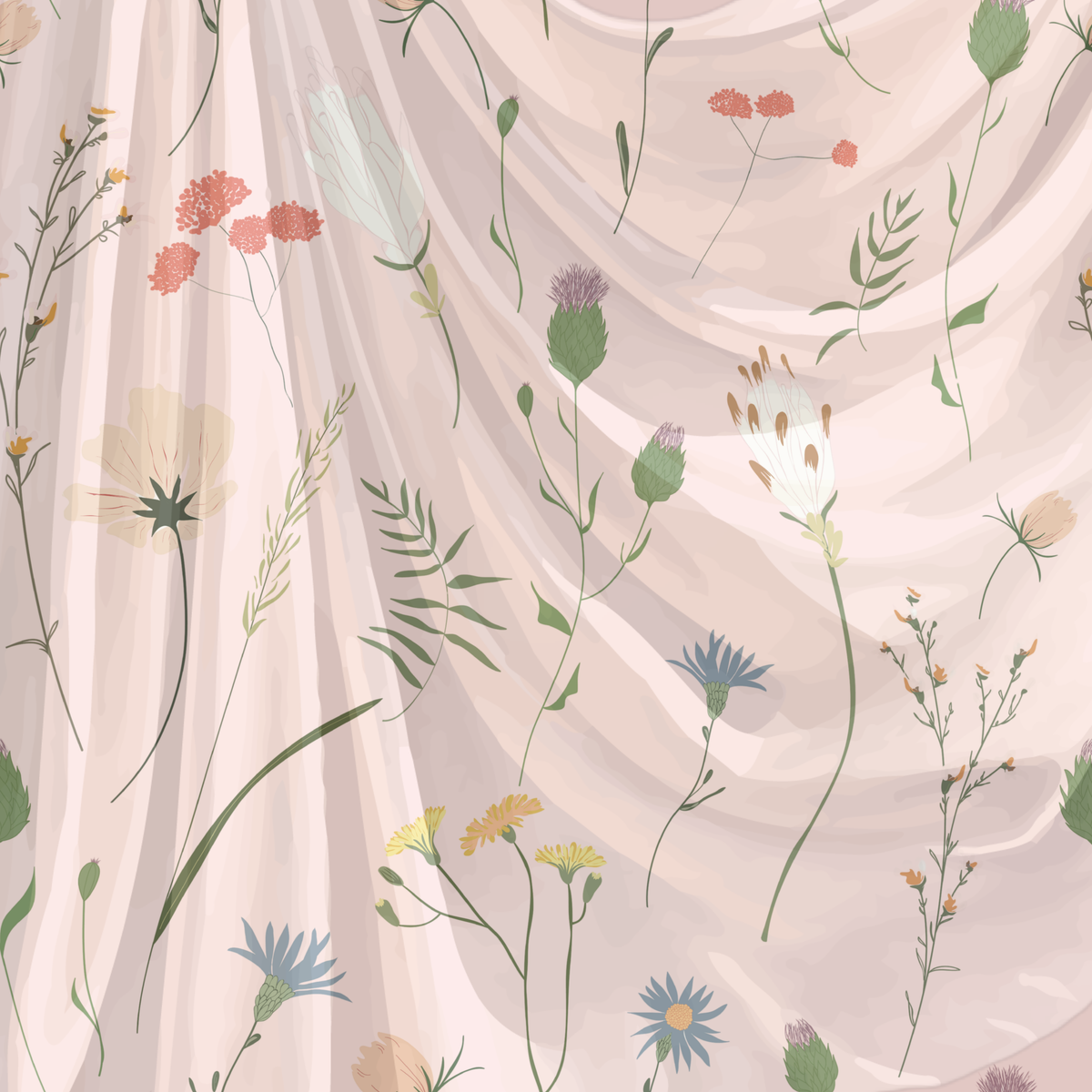 Silver Grey Botanical Wildflower Meadow Seamless Pattern Bundle 10 Colourways Commercial Use - Digital Paper POD Etsy Meadow Fabric Poppy Thistle Cornflower Botanical Wall Art Merchandise