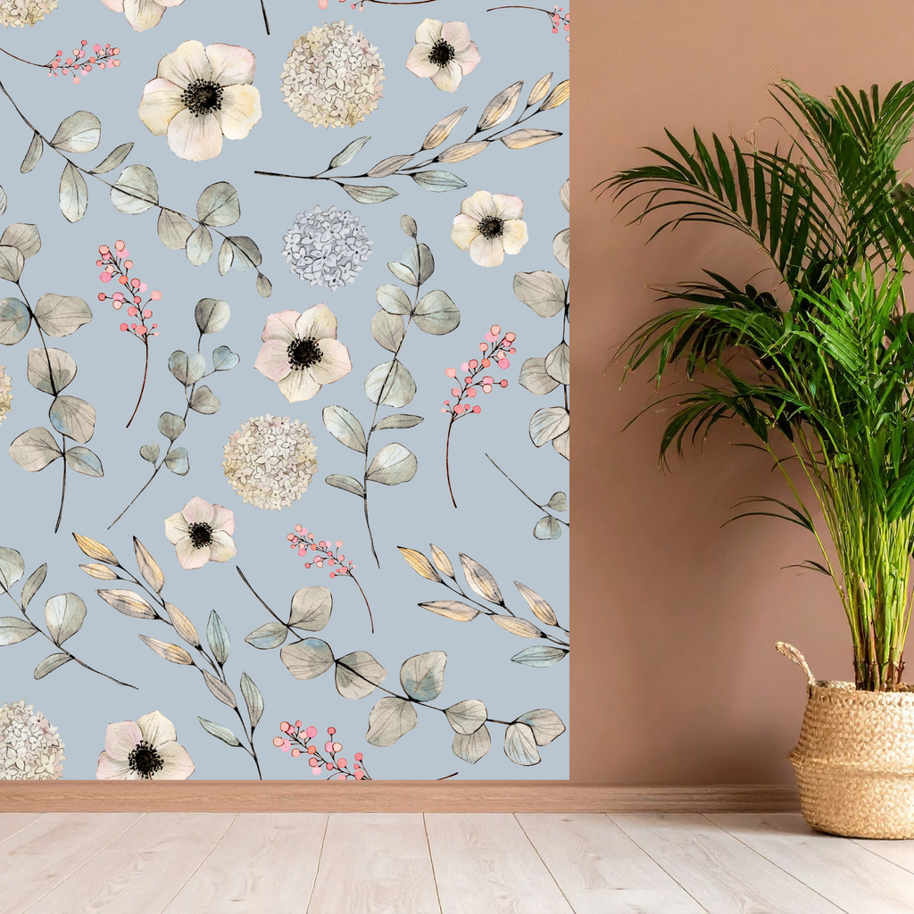 Silver Grey Botanical Wildflower Meadow Seamless Pattern Bundle 10 Colourways - Digital Paper Poppy Thistle Cornflower Yarrow Aster Coral Blooms Meadow Fabric Wall Art Personal Use