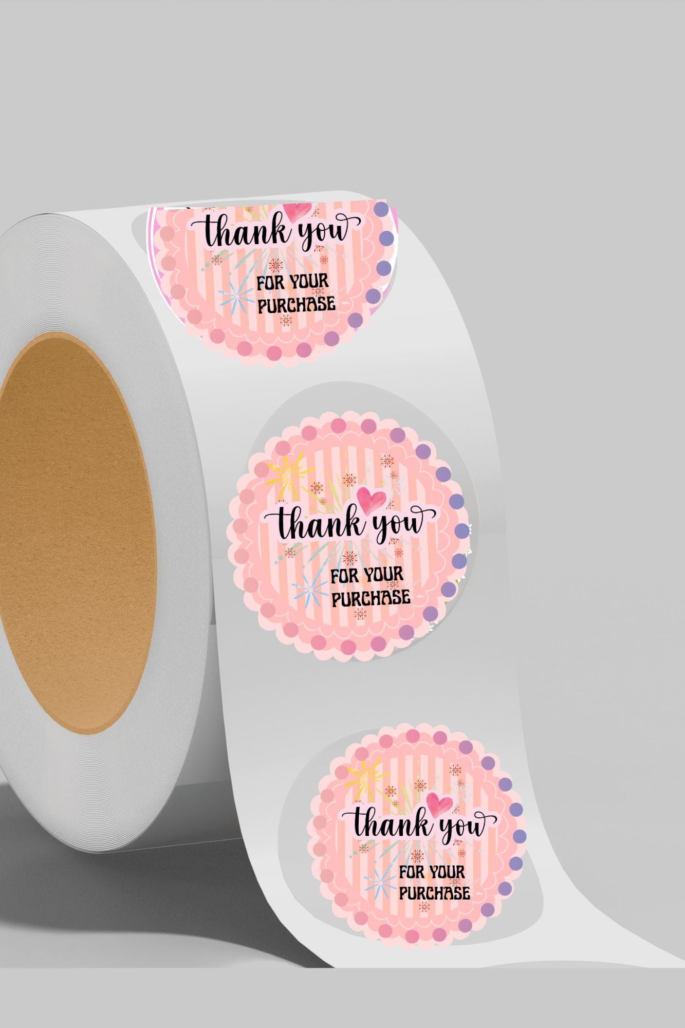Commercial use Printable Round Sticker Bundle | Thank You Stickers for Small Business | PNG + PDF Files | 1”, 1.5”, 2”, 2.5”, 3” Labels |Thank You Sticker Bundle|st4c