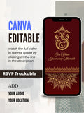 WI0019-HINDU WEDDING Invitation Video Template | Editable Indian Wedding Invite | Canva Pro Digital Wedding Invitation | Luxury Save the Date | Wedding Video