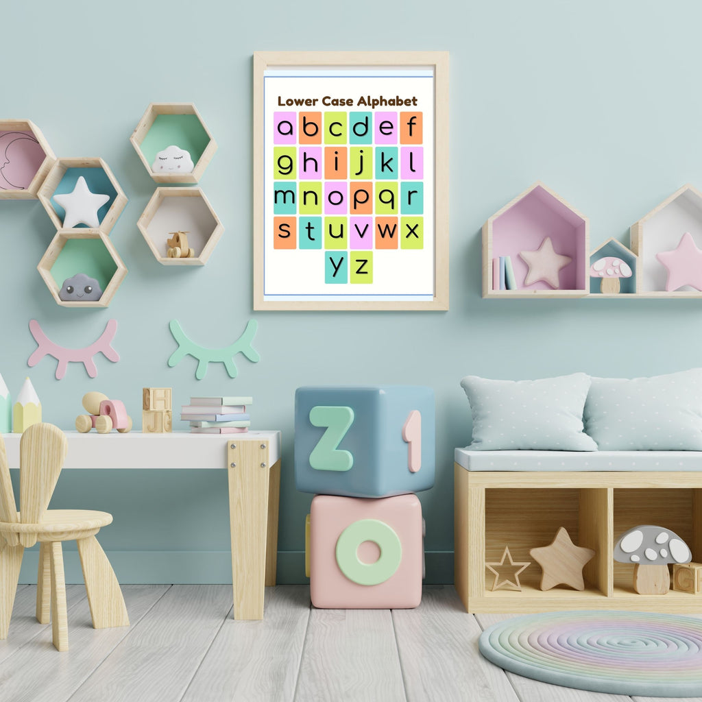 Alphabet Wall Art Printable, ABC Learning Poster, Kids Educational Decor, Nursery Wall Art, Preschool Classroom Print, Homeschool Decor, Digital Download|ke1-12