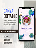 commercial use ANIMAL THEME Birthday Invitation Video | Editable Canva pro Template | Kids Party Invite | ki22c