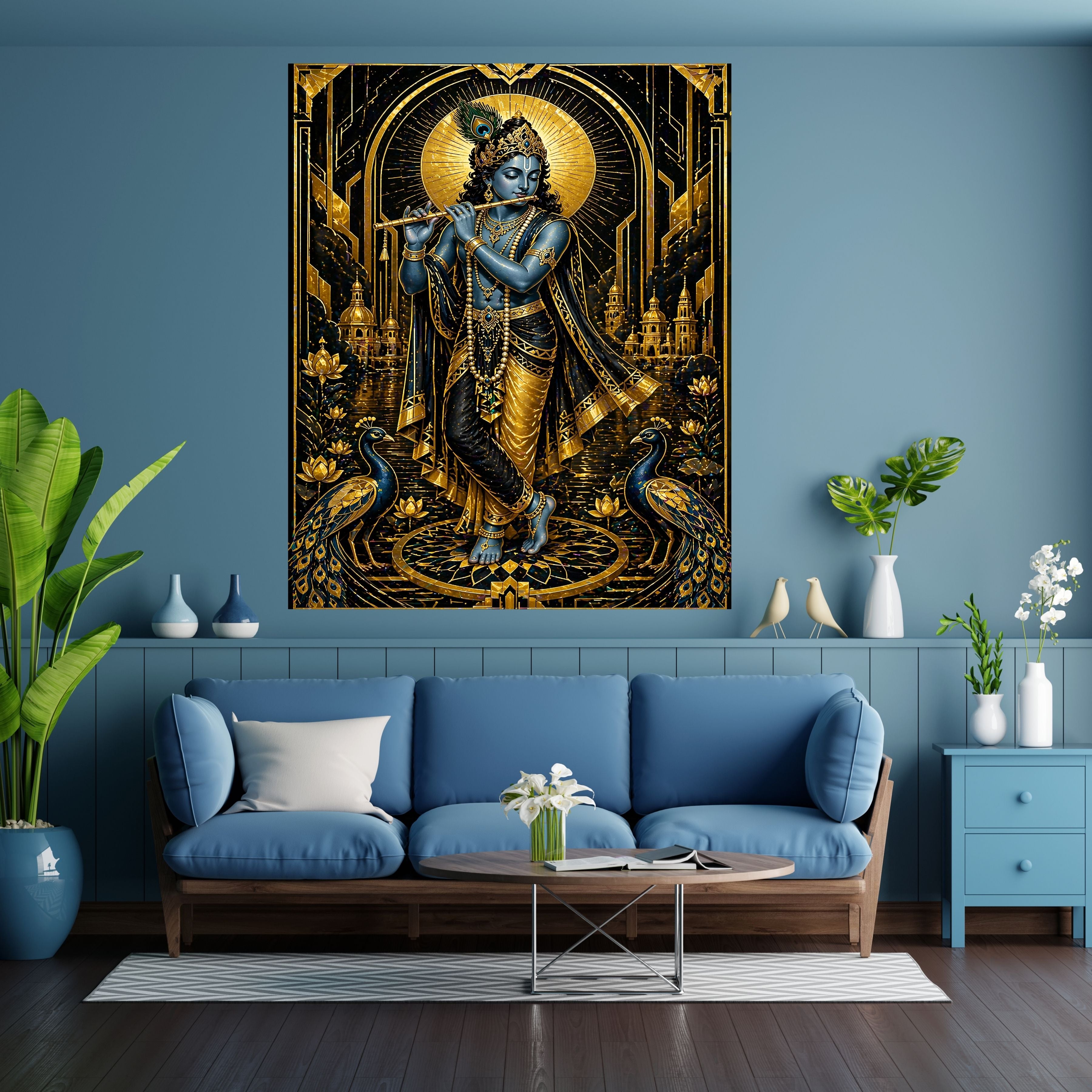 Lord Krishna Wall Art Printable, Krishna Digital Download, Hindu Wall Decor, Spiritual Home Decor, Pooja Room Art, Krishna Poster, Temple Artwork|sp61