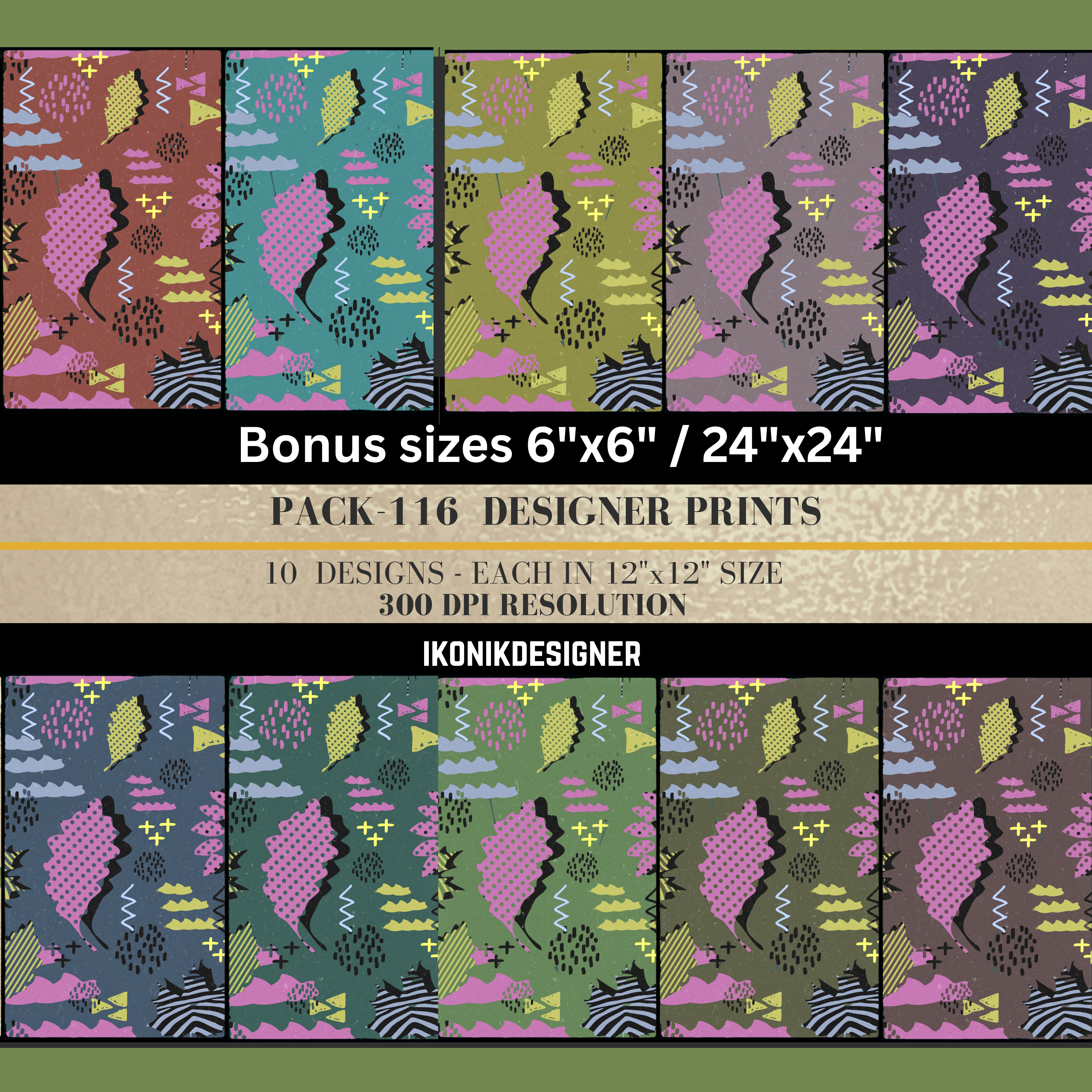 Commercial use Modern Seamless Pattern Bundle – Digital Papers for Business &amp; Products  Instant Download | High-Resolution 12x12 + Bonus Sizes|116c