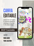 commercial use ANIMAL THEME Birthday Invitation Video | Editable Canva pro Template | Kids Party Invite | ki2c