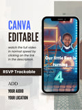 commercial use BASKETBALL kids Birthday Video Invitation | Canva pro Template | Kids Sports Party Invite | ki50c
