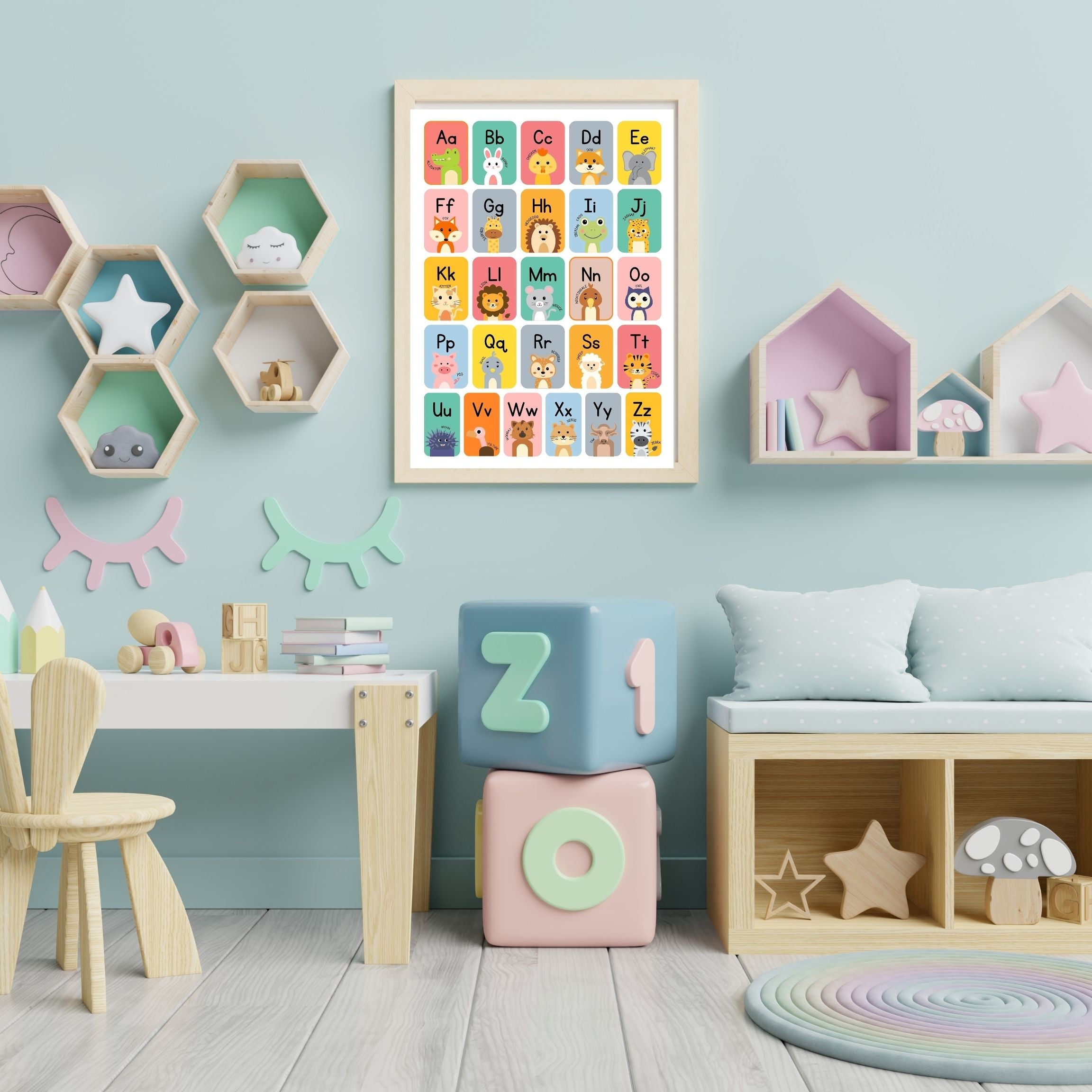 Commercial Use bundle of 15 designs in 11+ sizes,Alphabet Wall Art Printable, ABC Learning Poster, Kids Educational Decor, Nursery Wall Art, Preschool Classroom Print |ke1c