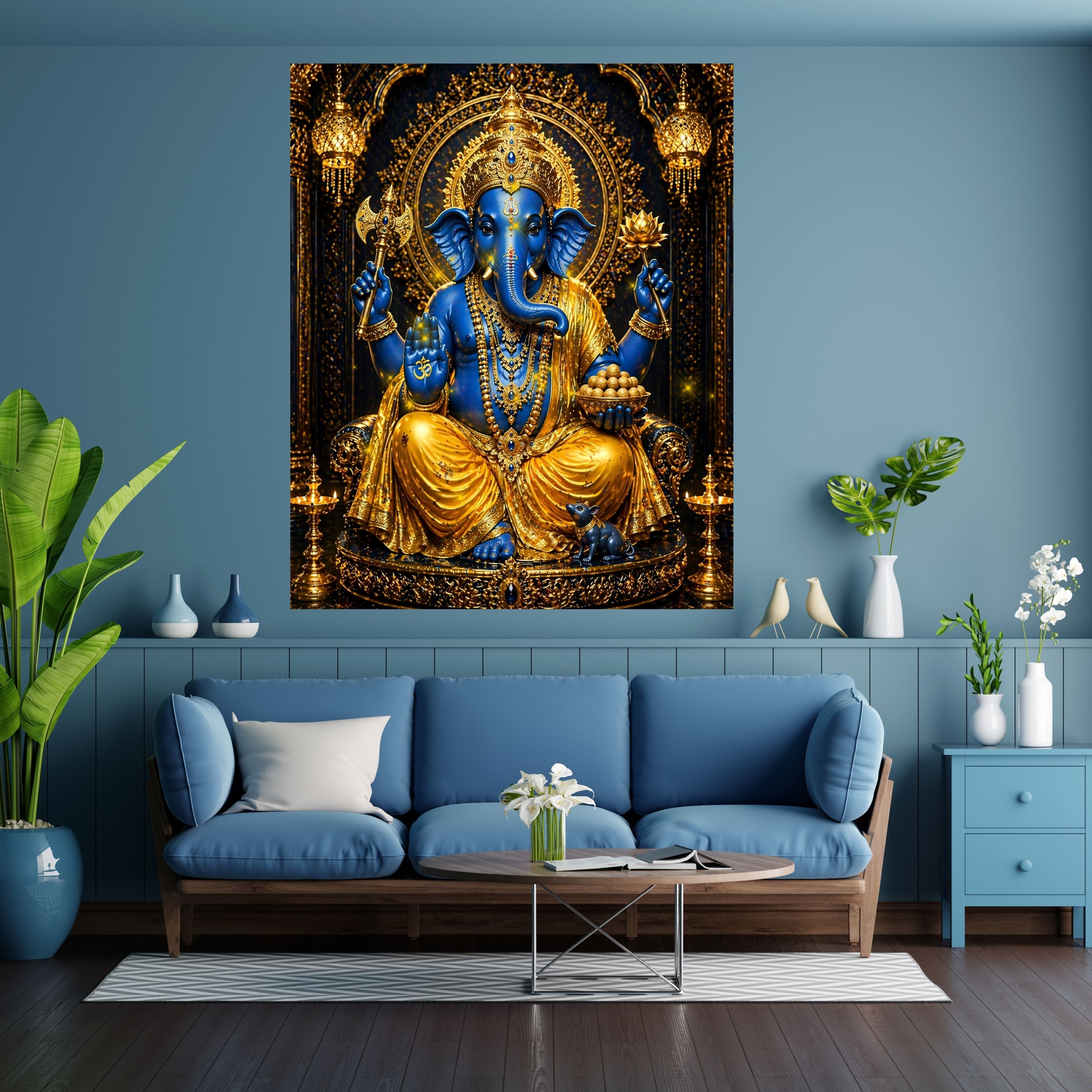 Lord Ganesha Wall Art Printable | Ganapathi Digital Download | Hindu God Decor | Spiritual Poster | Ganesh Chaturthi Gift | 11 Sizes Included|sp8