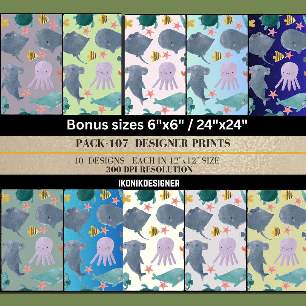 Commercial Use Kids Animal Seamless Pattern Bundle, Cute Cartoon Digital Paper, Nursery Backgrounds, POD, Fabric &amp; Packaging Design|107c