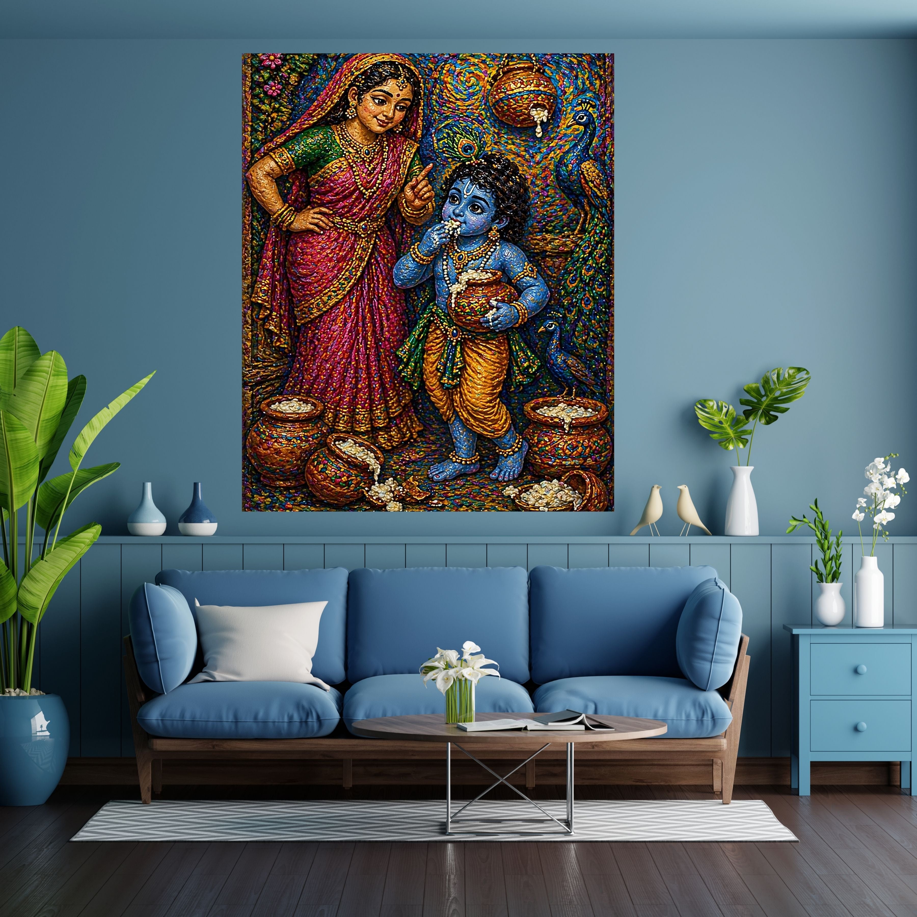 Lord Krishna Wall Art Printable, Krishna Digital Download, Hindu Wall Decor, Spiritual Home Decor, Pooja Room Art, Krishna Poster, Temple Artwork|sp52