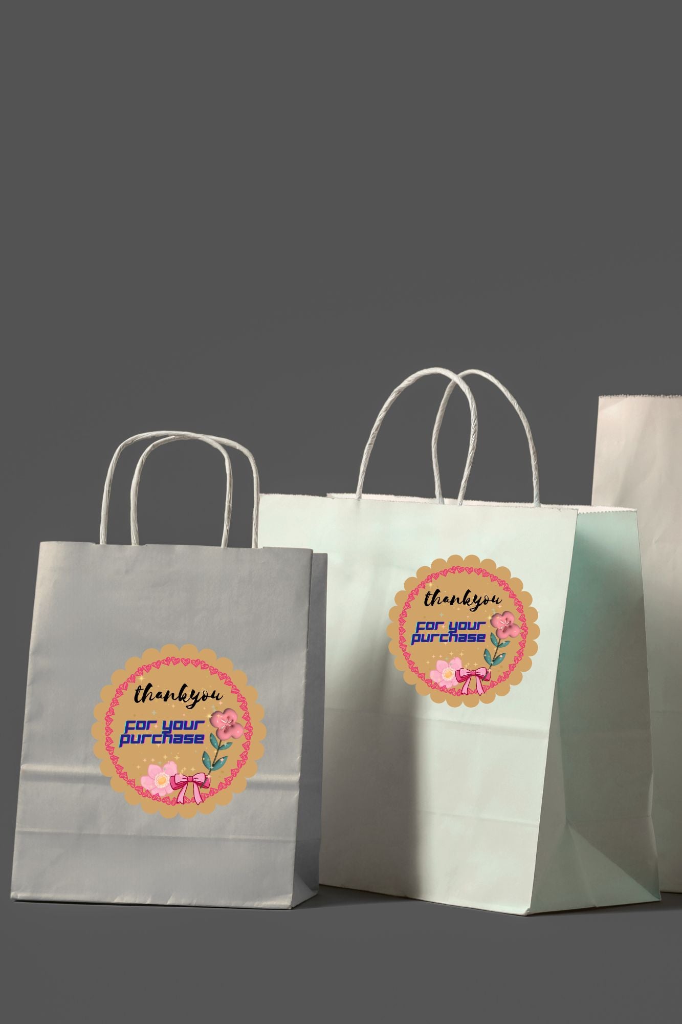 Printable Round Sticker Bundle | Thank You Stickers for Small Business | PNG + PDF Files | 1”, 1.5”, 2”, 2.5”, 3” Labels |Thank You Sticker Bundle|st2