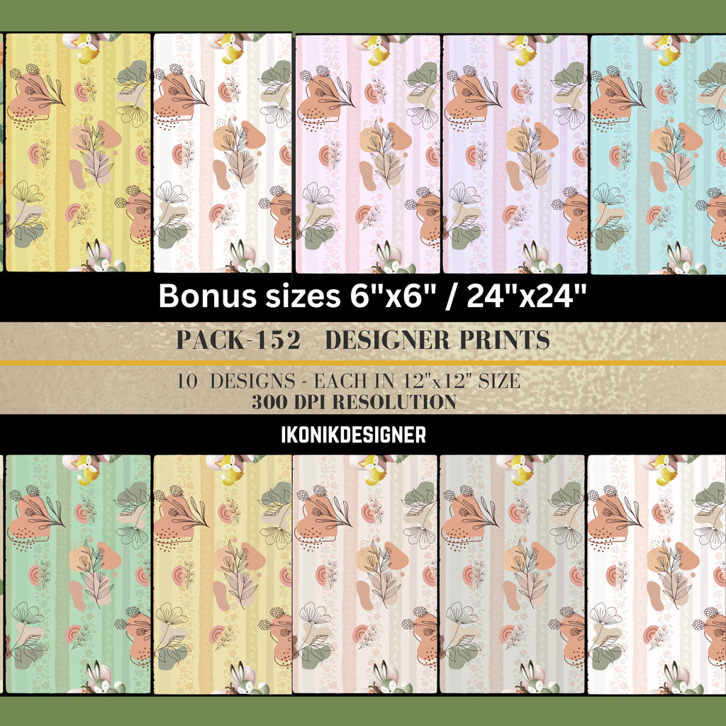 Seamless Pattern Digital Paper 12x12 with bonus sizes 6"x6"/24"x24", Repeat Pattern Background, Printable Scrapbook Paper, Kids Fabric Design|152