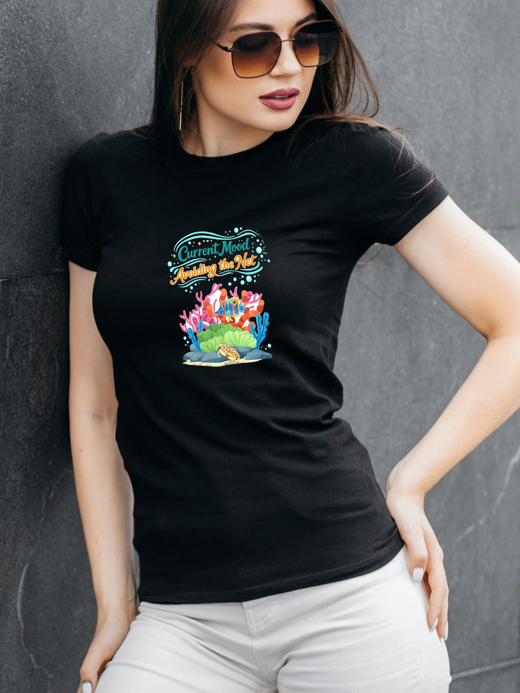 Under The Sea PNG, Ocean T-Shirt Design, Sea Life Graphic, Beach Lover Gift, Marine Life PNG, Coastal Aesthetic, Print On Demand Design, Digital Download|gr30-15