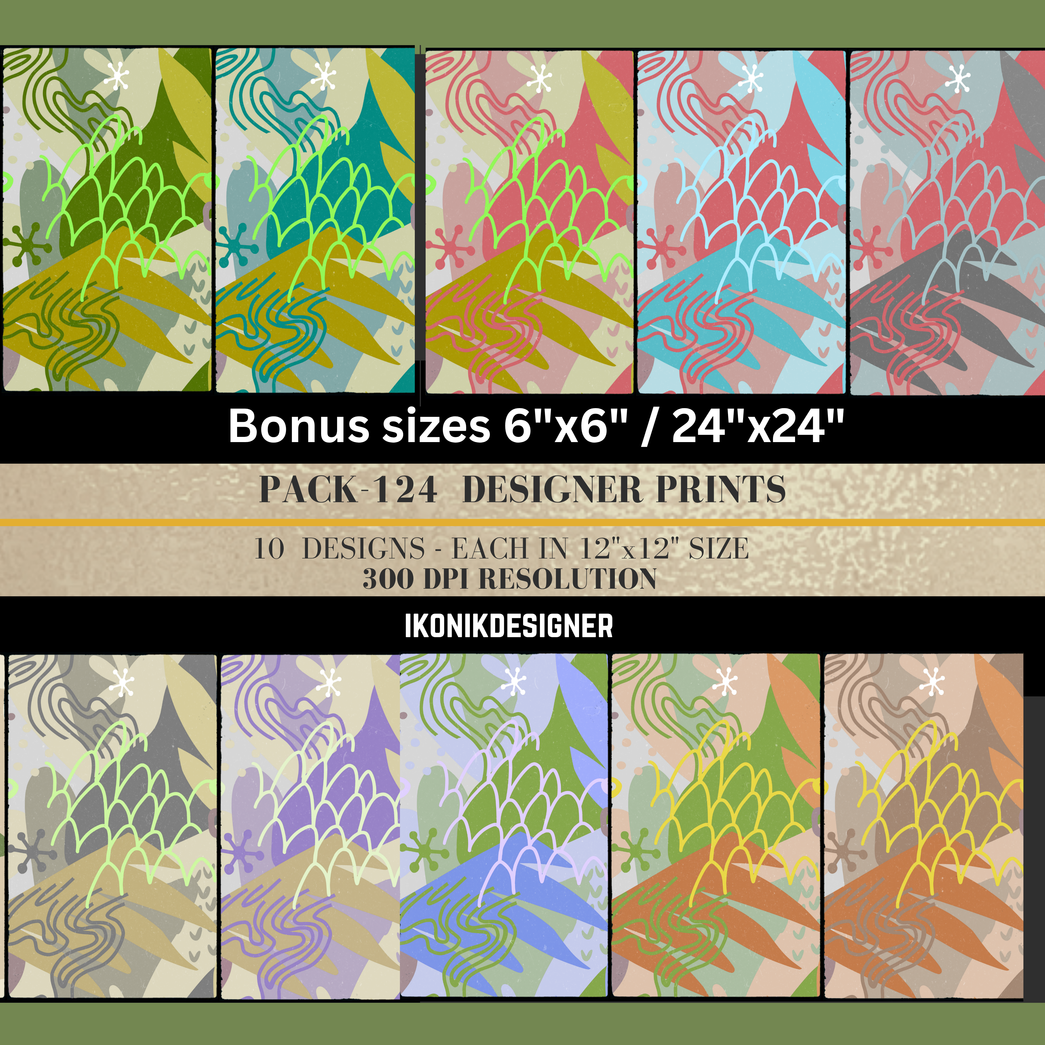 Commercial use Modern Seamless Pattern Bundle – Digital Papers for Business &amp; Products  Instant Download | High-Resolution 12x12 + Bonus Sizes|124c