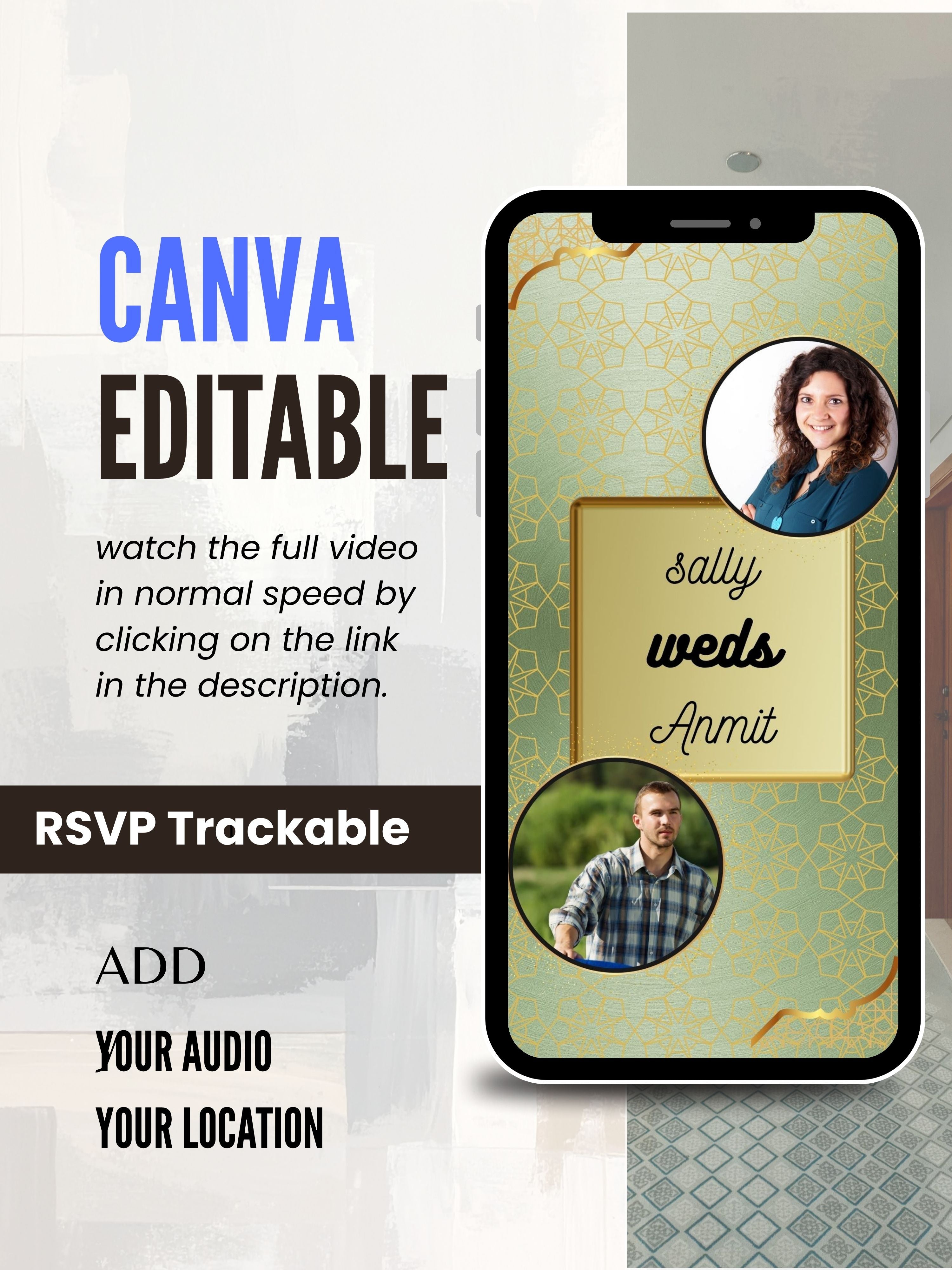 WI0013C-Commercial Use CHURCH WEDDING Invitation Video Template | Editable Christian Wedding Invite |Digital Wedding Invitation |Wedding Video