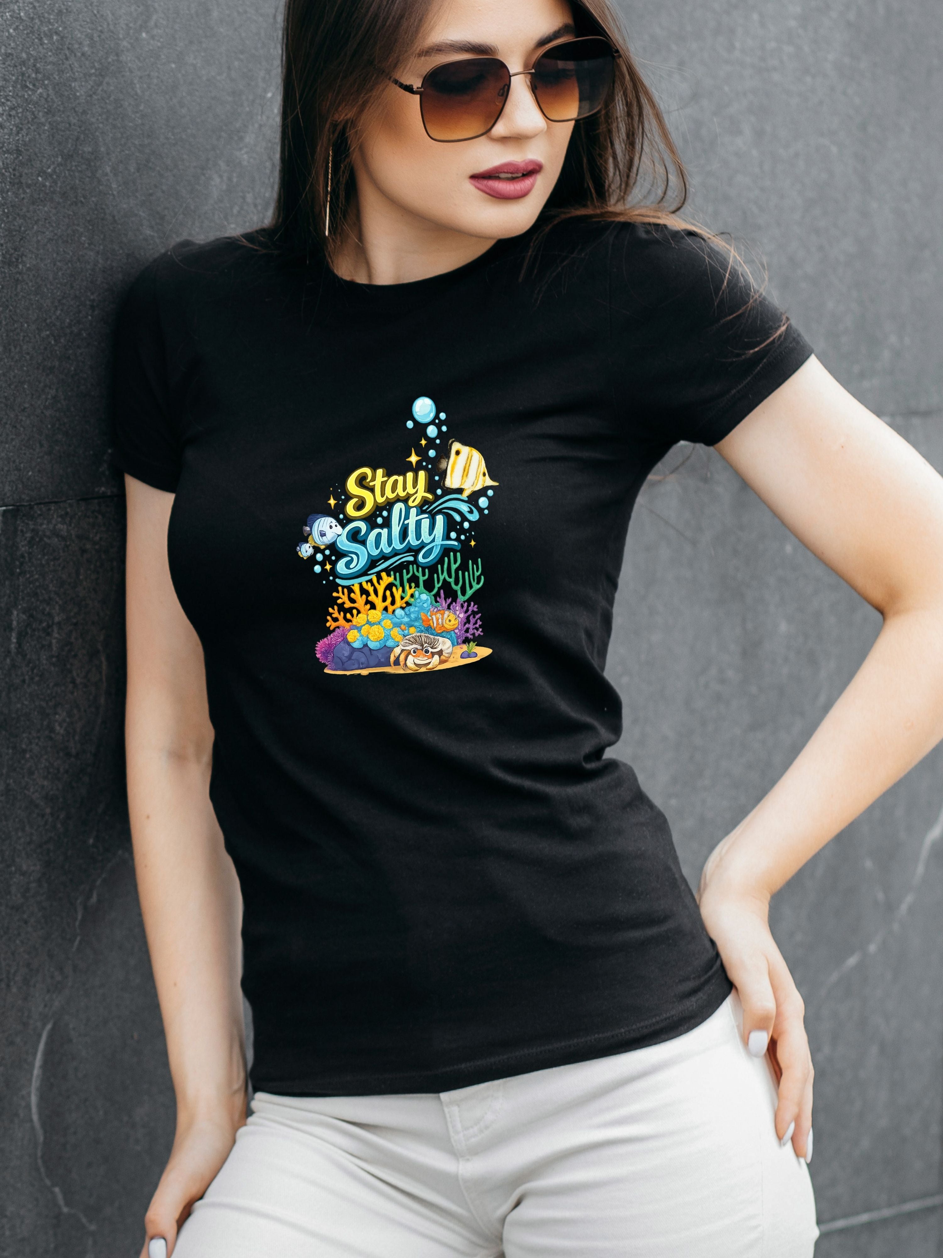 Under The Sea PNG, Ocean T-Shirt Design, Sea Life Graphic, Beach Lover Gift, Marine Life PNG, Coastal Aesthetic, Print On Demand Design, Digital Download|gr30-8