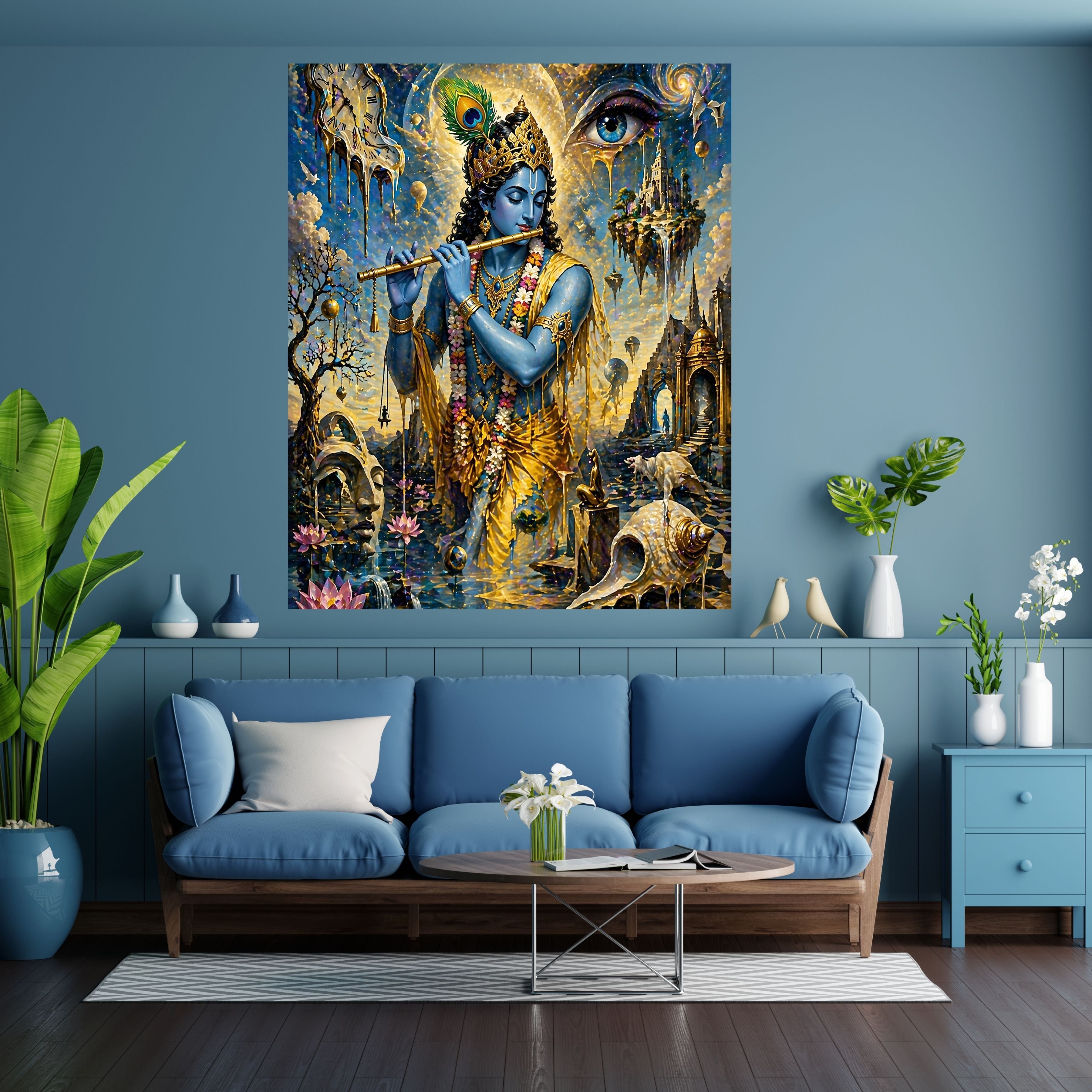 Commercial Use Lord Krishna Wall Art Bundle | Hindu Printable Decor | Commercial Use License Included | Spiritual Home Decor | Pooja Room Prints | Digital Download|sp65c