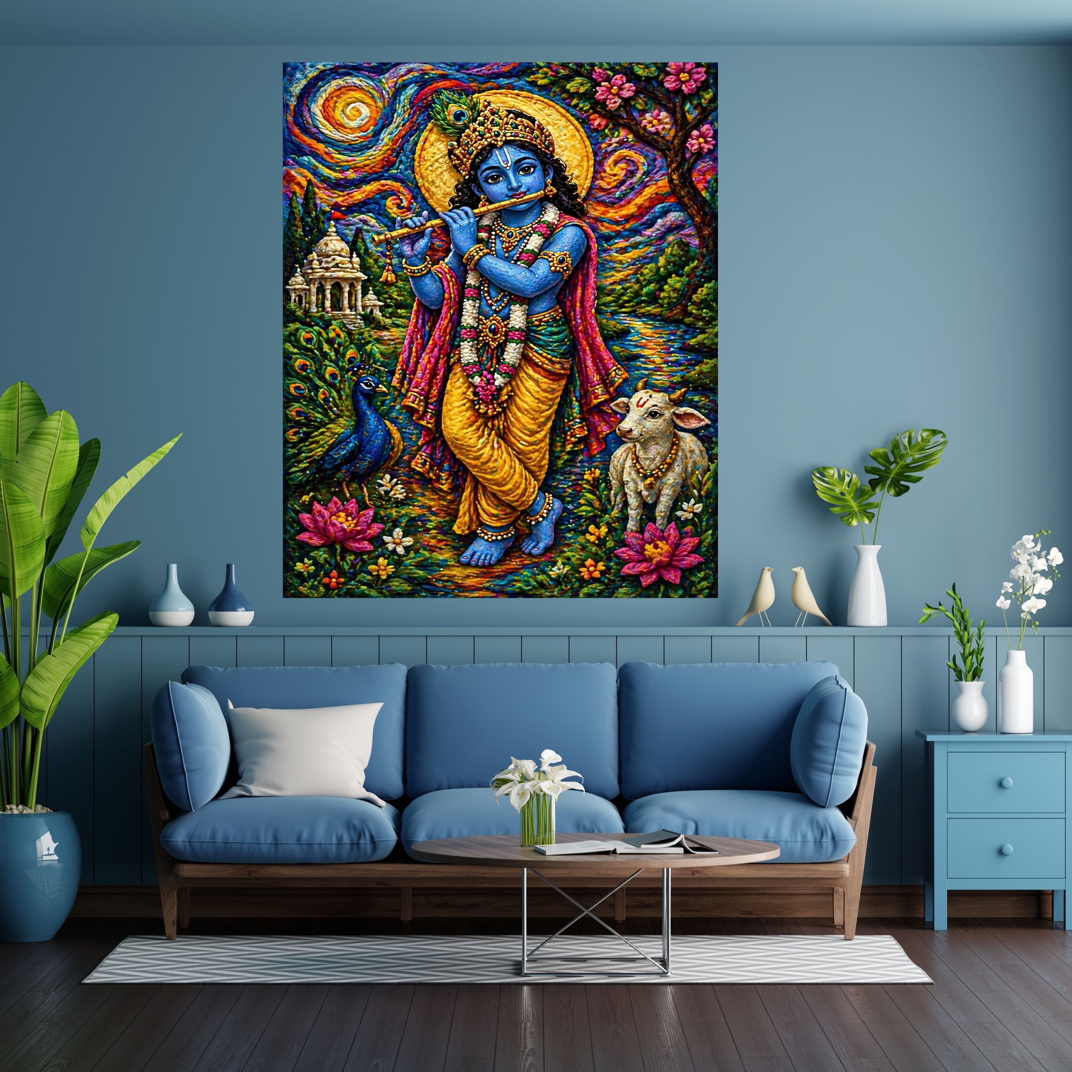 Commercial Use Lord Krishna Wall Art Bundle | Hindu Printable Decor | Commercial Use License Included | Spiritual Home Decor | Pooja Room Prints | Digital Download|sp50c