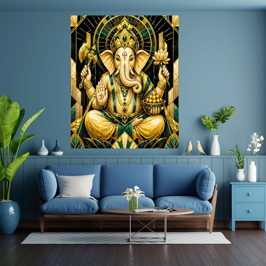 Lord Ganesha Wall Art Printable | Ganapathi Digital Download | Hindu God Decor | Spiritual Poster | Ganesh Chaturthi Gift | 11 Sizes Included|sp10