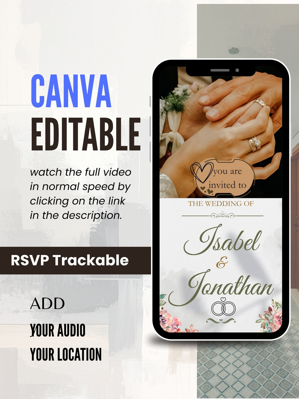 WI0015C-Commercial Use CHURCH WEDDING Invitation Video Template | Editable Christian Wedding Invite |Digital Wedding Invitation |Wedding Video