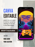 VIDEO GAME kids Editable Birthday Video Invitation | Canva Gamer Birthday Invite | Kids Gaming Party Template | canva pro template | Instant Download| ki54