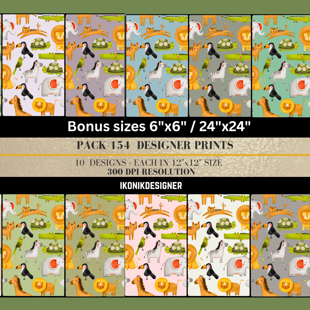 Pink Safari Jungle Animals Kids Seamless Pattern Bundle 10 Colourways Commercial Use - Digital Paper POD Etsy Kids Jungle Nursery Fabric Elephant Tiger Lion Zoo Animal Merchandise