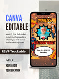 SUPERHERO Birthday Invitation Video | Editable Canva pro Template | Kids Party Invite | Digital Download|ki42