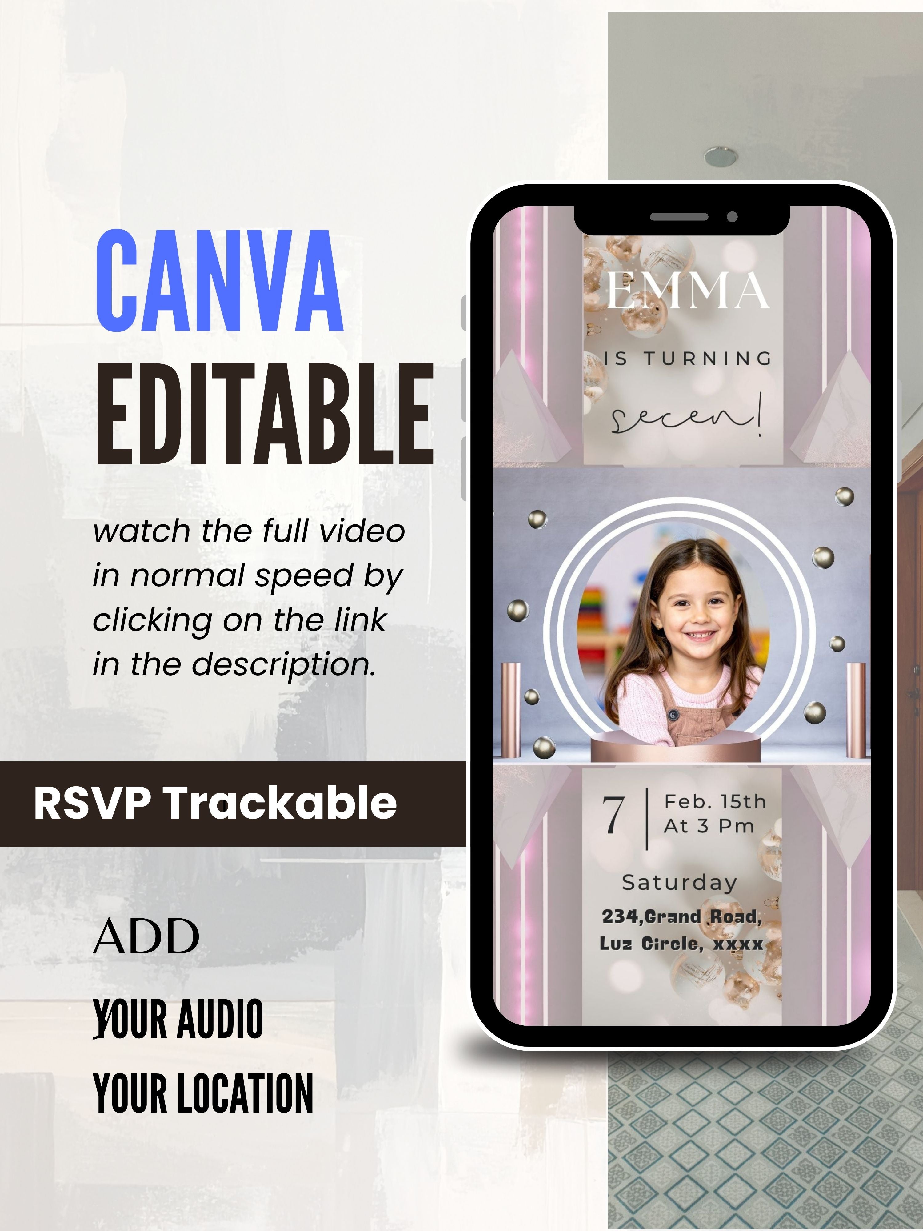 ANIMAL THEME Birthday Invitation Video | Editable Canva pro Template | Kids Party Invite | ki5