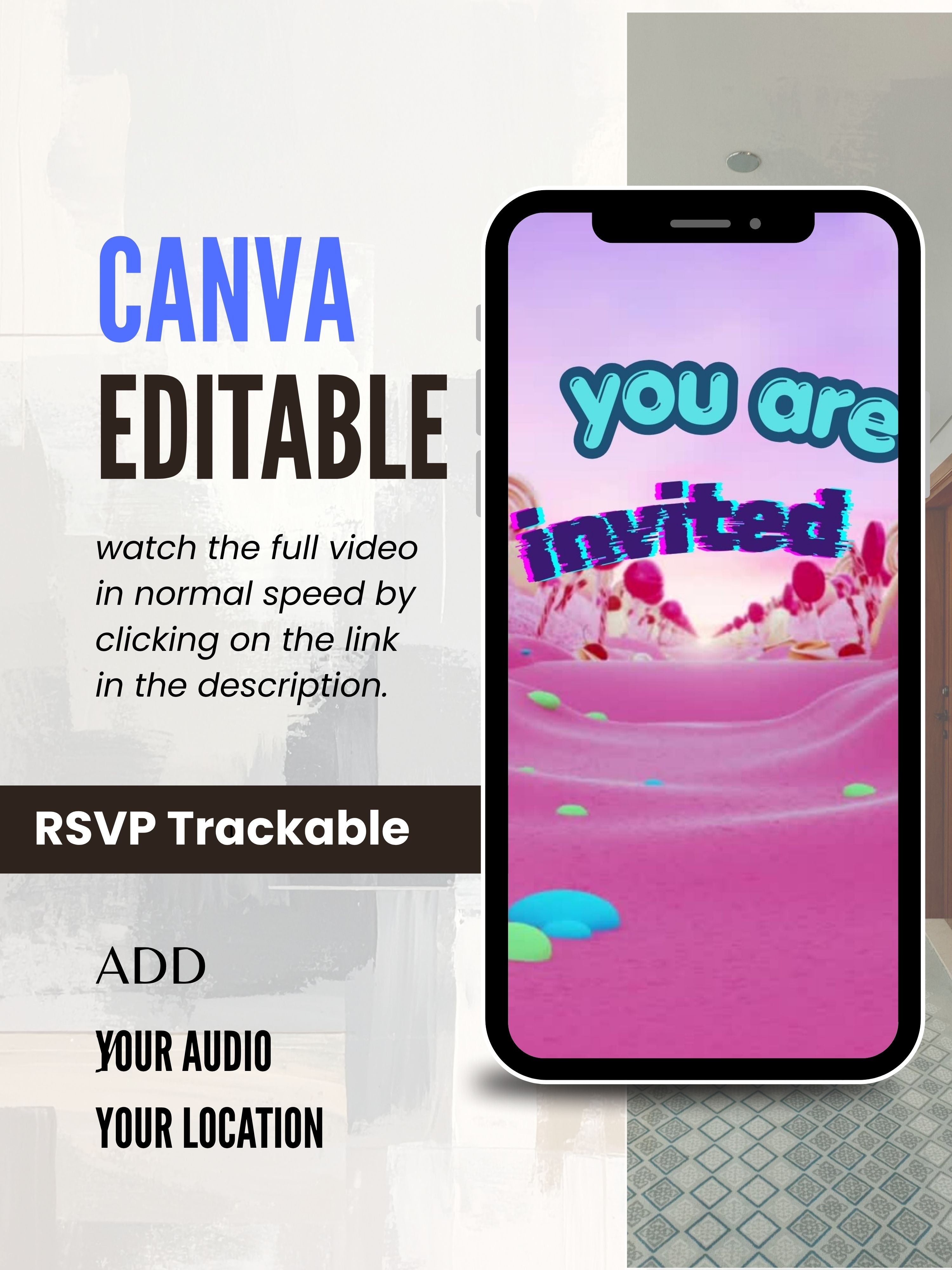 commercial use TOY RIDE Birthday Invitation Video | Editable Canva pro Template | Kids Party Invite | ki47c