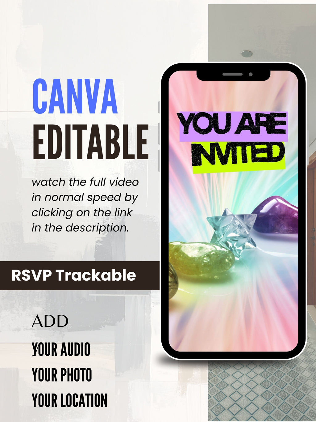 NATURE THEME Editable Birthday Video Invitation | Canva Pro Template | Woodland Kids Party Invite | Photo, Music, QR Code | Instant Download|ki16