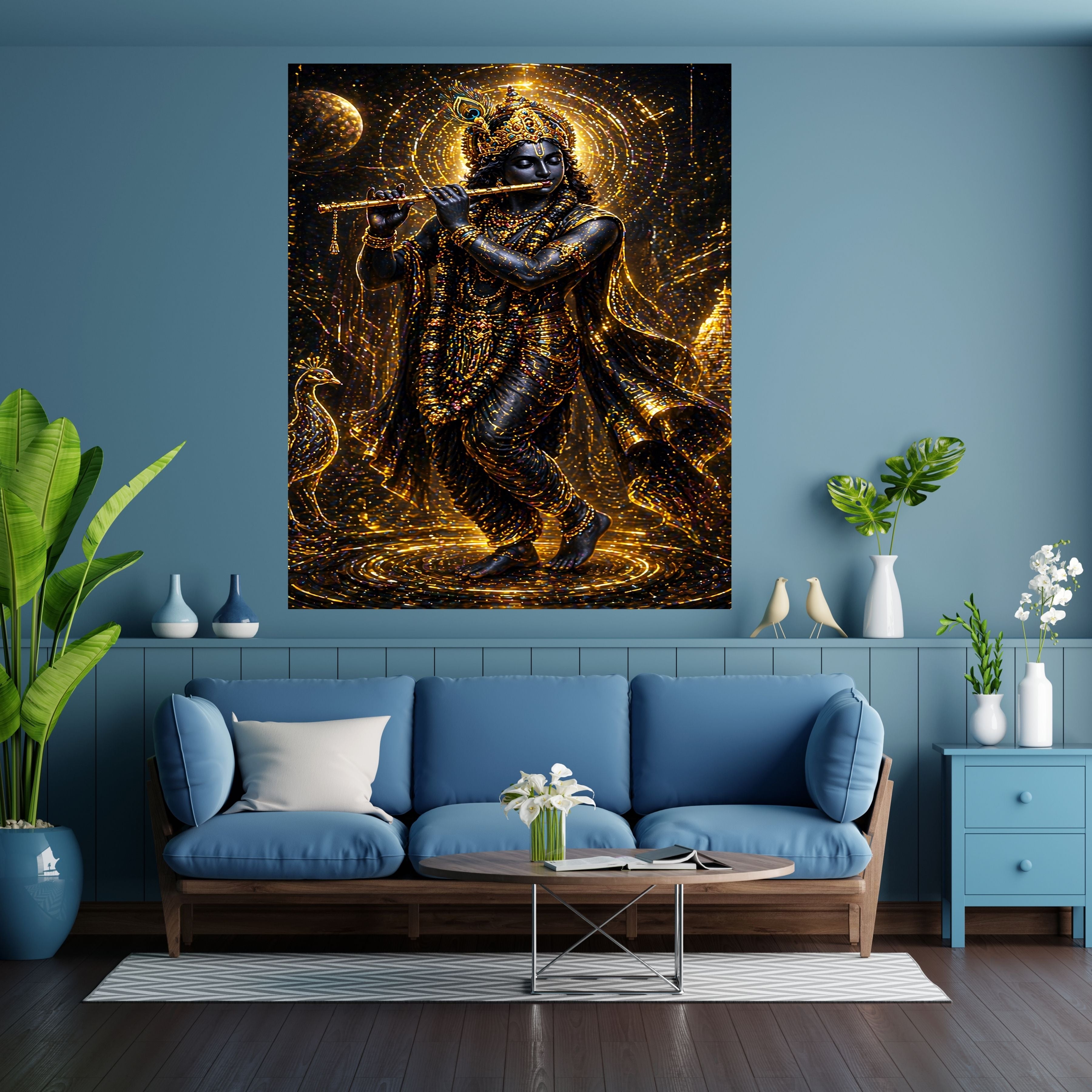 Lord Krishna Wall Art Printable, Krishna Digital Download, Hindu Wall Decor, Spiritual Home Decor, Pooja Room Art, Krishna Poster, Temple Artwork|sp55