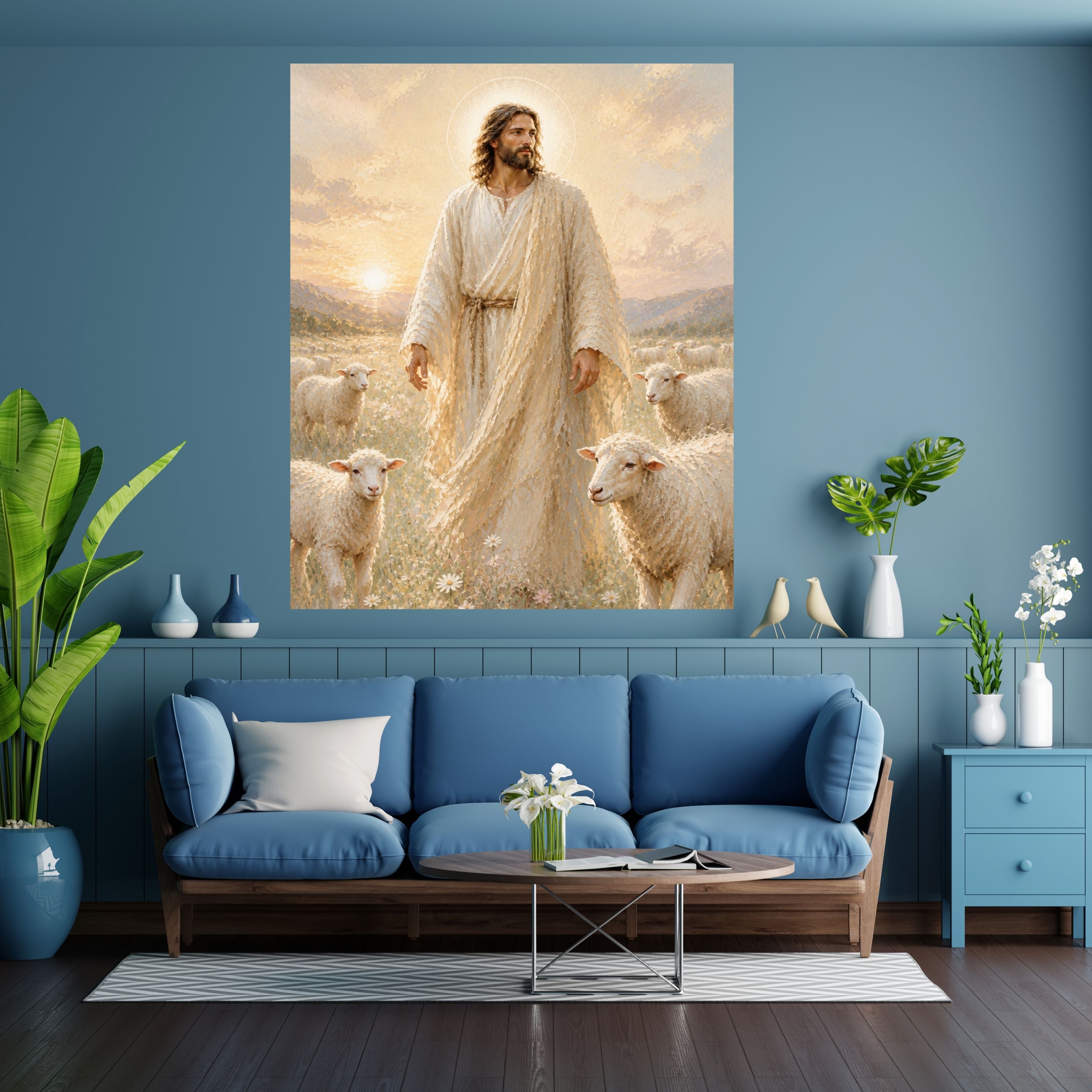 Commercial Use Jesus Wall Art Printable Set, Christian Nursery Decor Bundle, Bible Story Illustrations, Resell License Included|sp45c