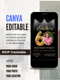 commercial use  60TH BIRTHDAY editable Video Invitation | Canva Pro Template | Milestone Birthday Party Invite | Photo, Music, QR Code | Instant Download|ai12c