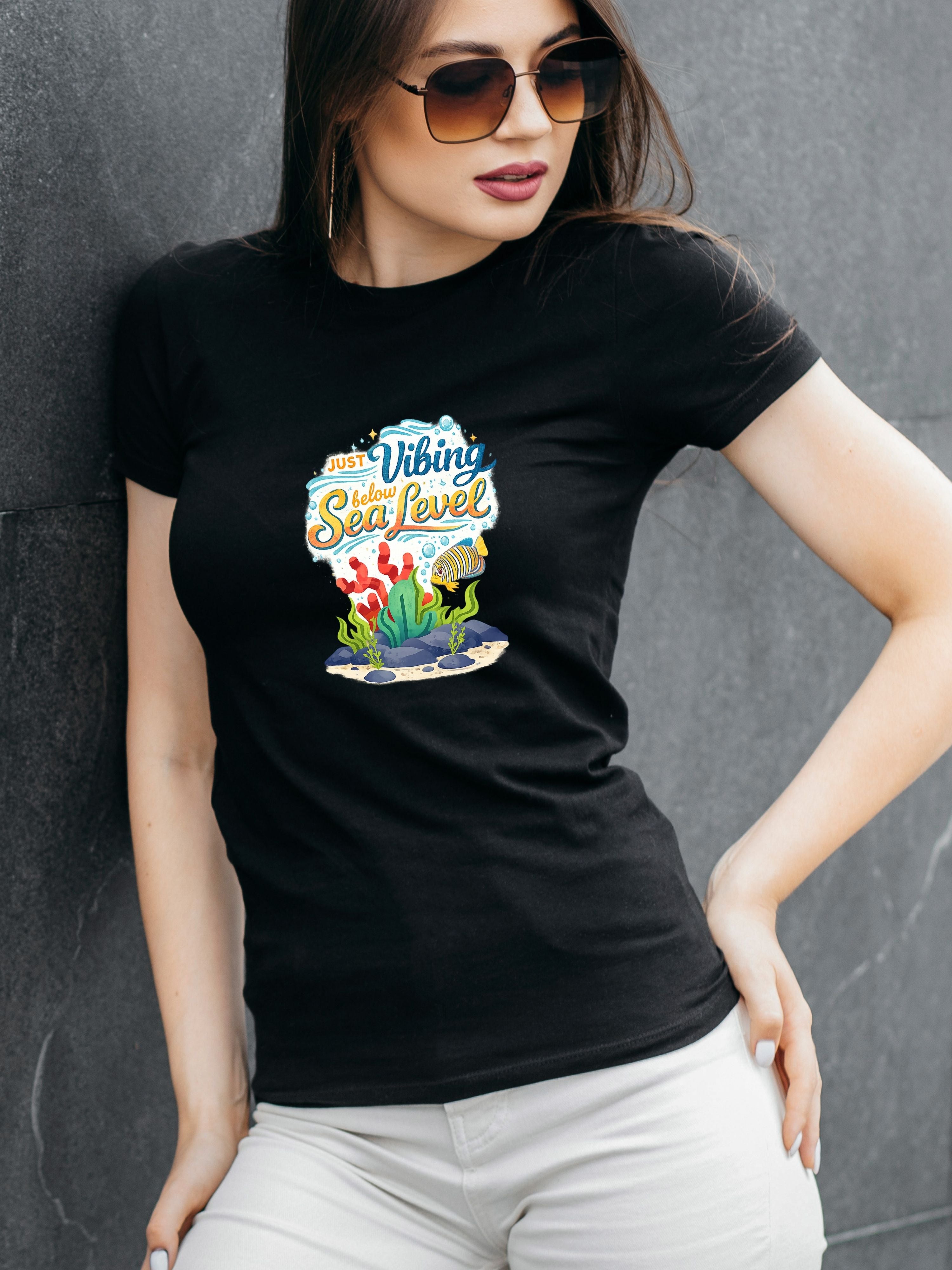 Under The Sea PNG, Ocean T-Shirt Design, Sea Life Graphic, Beach Lover Gift, Marine Life PNG, Coastal Aesthetic, Print On Demand Design, Digital Download|gr30-10