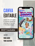 commercial use MERMAID Birthday Invitation Video | Editable Canva pro Template | Kids Party Invite | Digital Download|ki36c