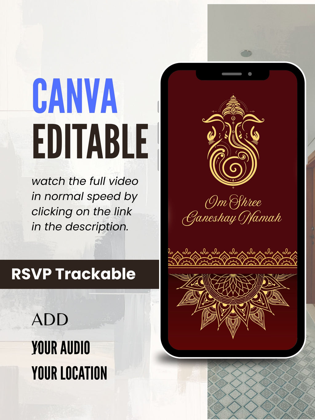 WI0019C-Commercial Use HINDU WEDDING Invitation Video Template | Editable Indian Wedding Invite | Canva Digital Wedding Invitation | Luxury Save the Date | Wedding Video