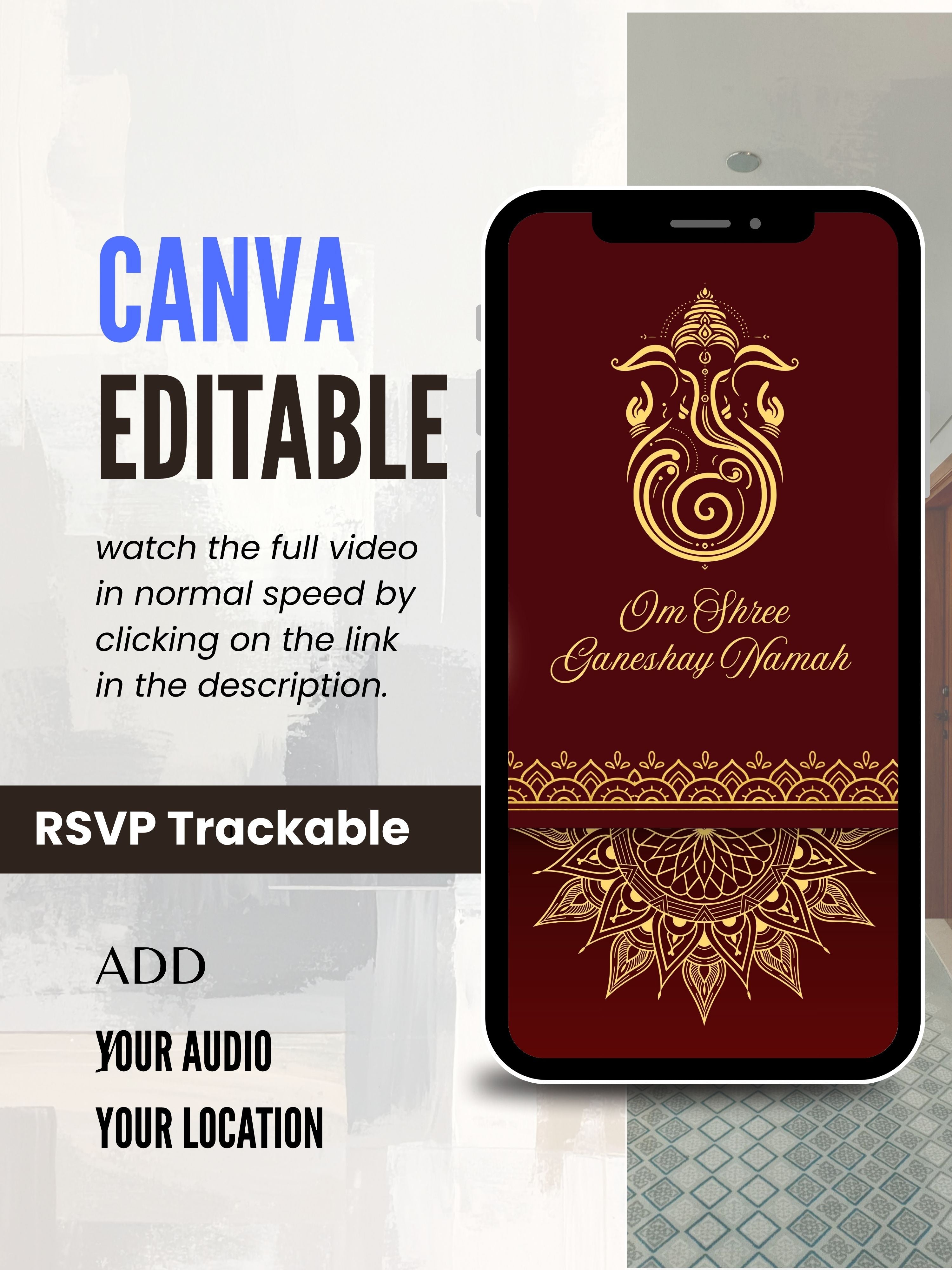 WI0019C-Commercial Use HINDU WEDDING Invitation Video Template | Editable Indian Wedding Invite | Canva Digital Wedding Invitation | Luxury Save the Date | Wedding Video