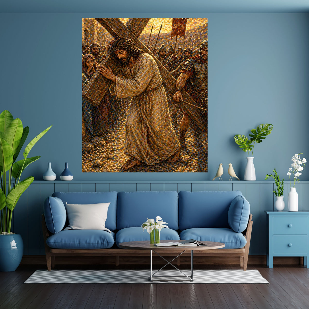 Jesus Carrying the Cross Printable Commercial Use | Via Dolorosa Wall Art Resell License | POD Good Friday Lent Etsy Seller Passion Bundle