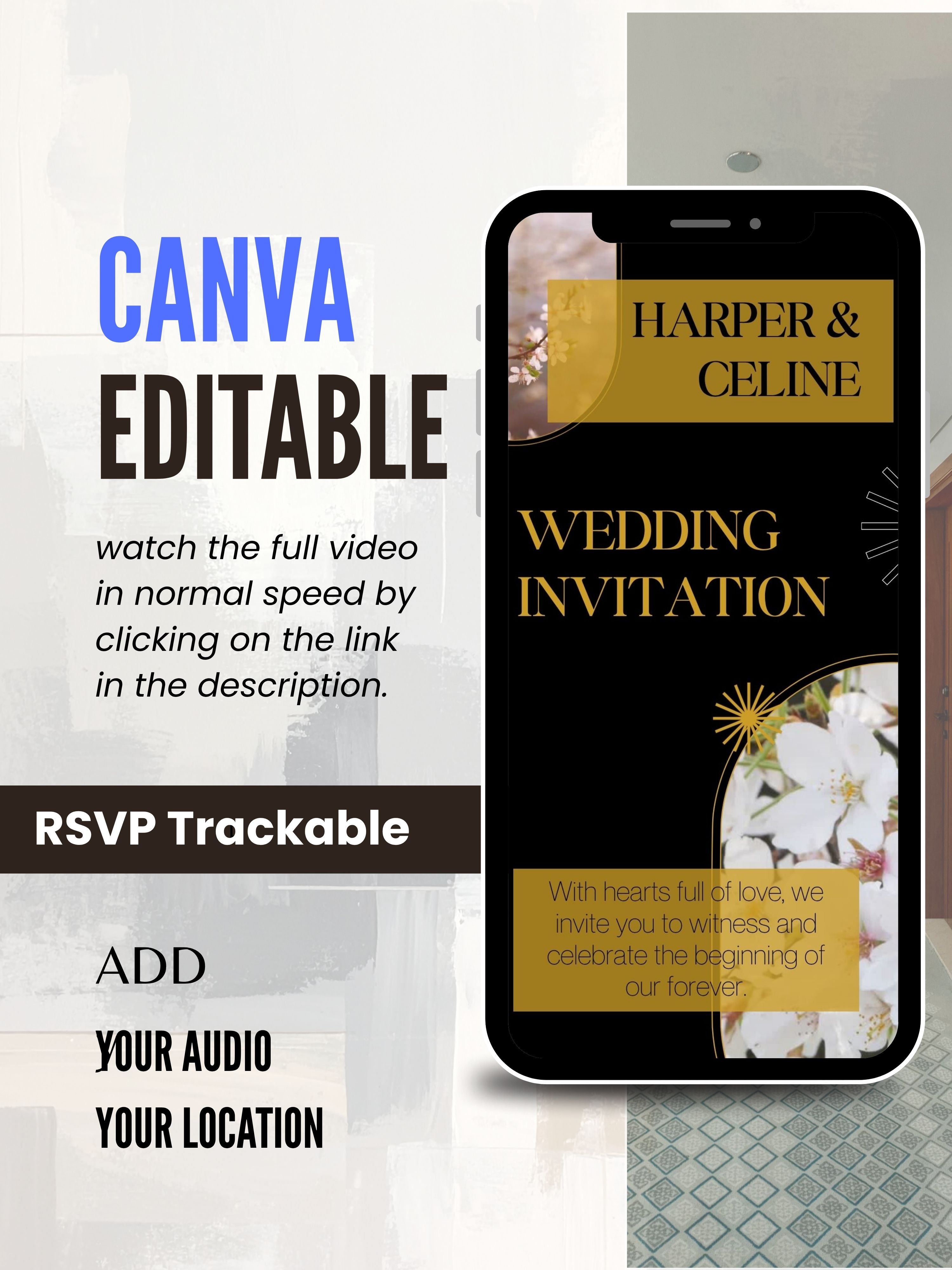 WI0003-CHURCH WEDDING Invitation Video Template | Editable Christian Wedding Invite |Digital Wedding Invitation |Wedding Video