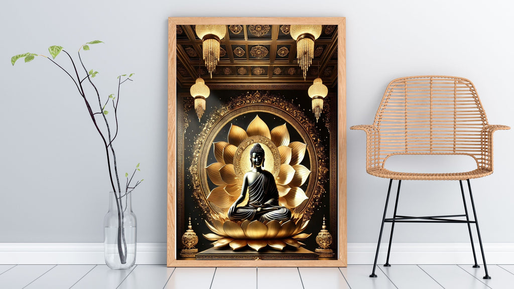 Lord Buddha Printable Wall Art, Zen Buddha Poster, Meditation Room Decor, Buddhist Wall Hanging, Spiritual Digital Download, Peaceful Home Decor|sp82